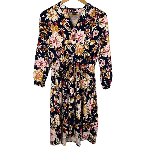 Robert Louis Dresses Robert Louis Dark Navy Dress Floral Pattern S
